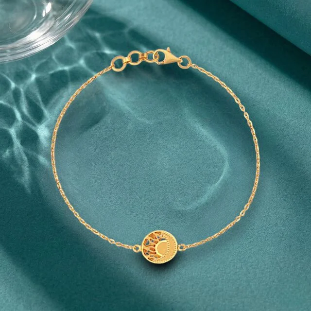 Celestial Disc Gold Bracelet